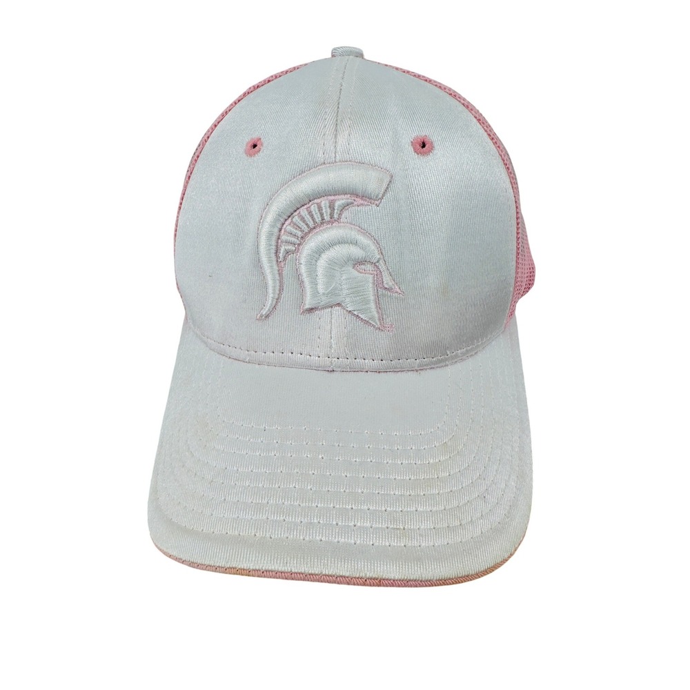 Michigan State Spartans Pink‎ Trucker Hat Womens OSFA White Pink NCAA Mesh Cap